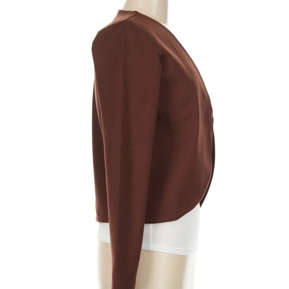 Ripley Rader Chocolate Brown Ponte Knit Bolero Blazer Medium - Picture 3 of 12
